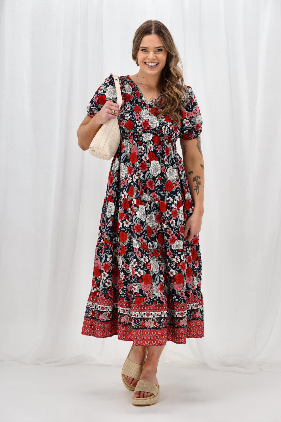 Sunday Boho Jordan Dress Navy Floral