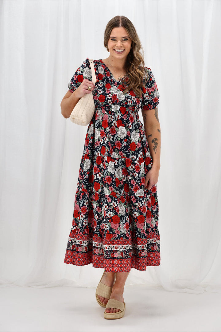 Sunday Boho Jordan Dress Navy Floral