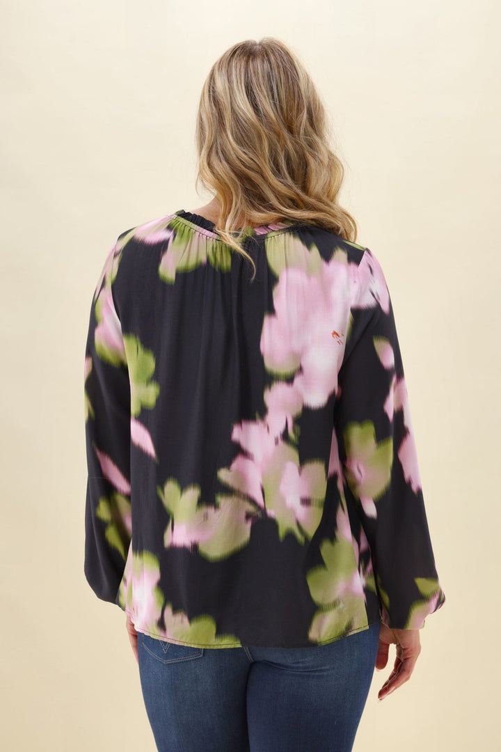 Sunday Boho Khol Black Floral Top