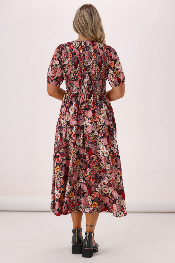 Sunday Boho Mary Midi Dress Black