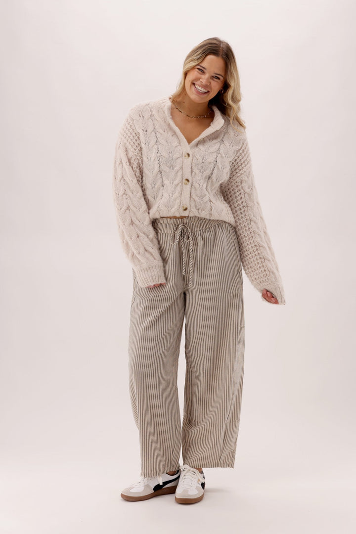 Sunday Boho Nara Pull On Barrel Pant Stripe