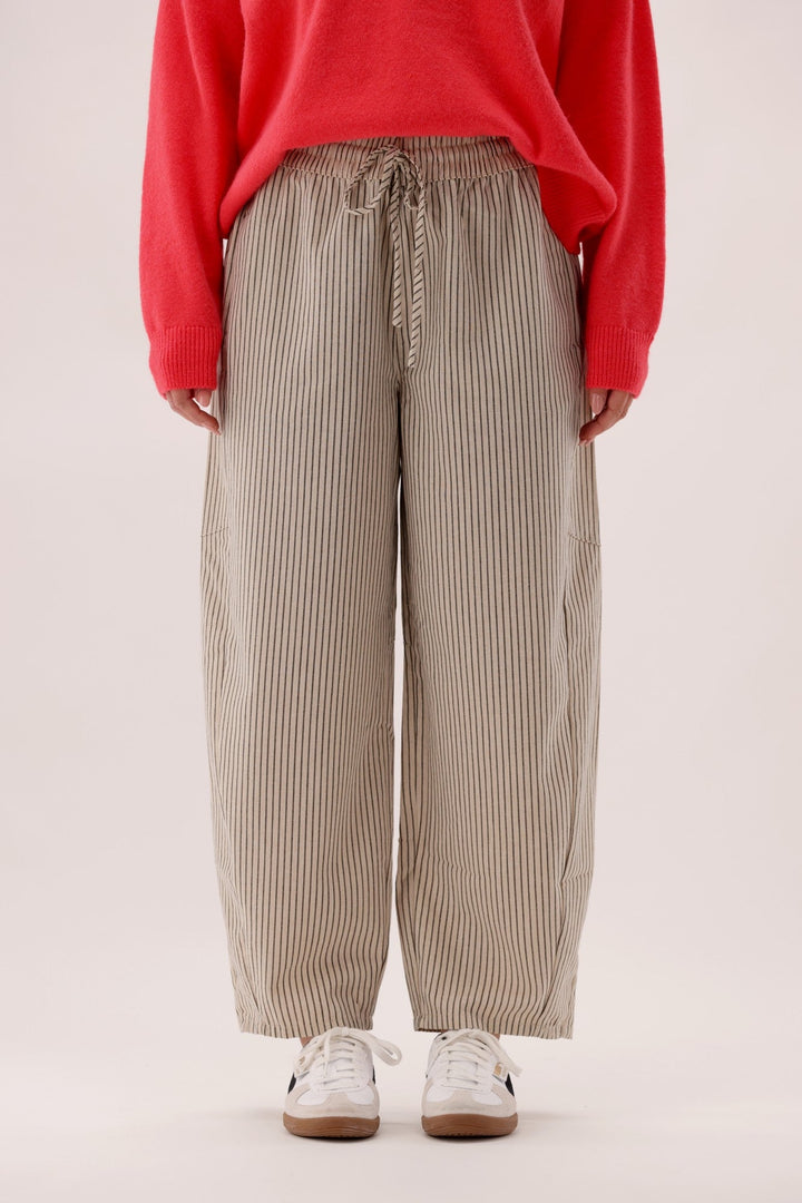 Sunday Boho Nara Pull On Barrel Pant Stripe
