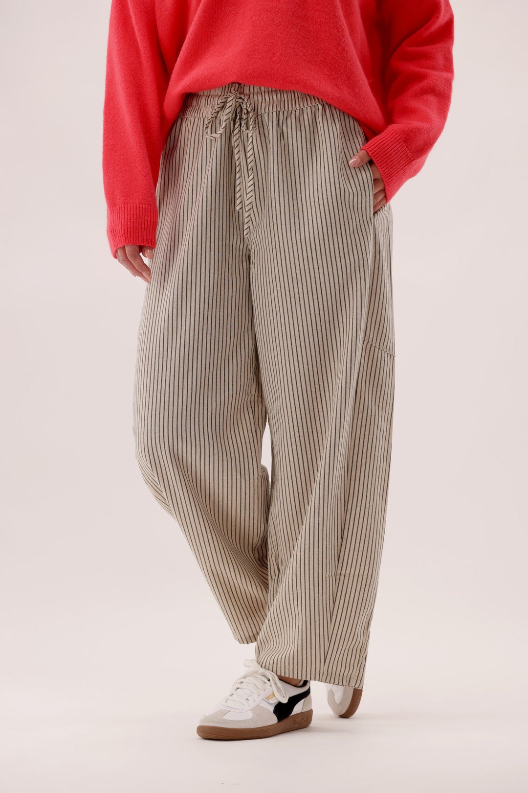 Sunday Boho Nara Pull On Barrel Pant Stripe