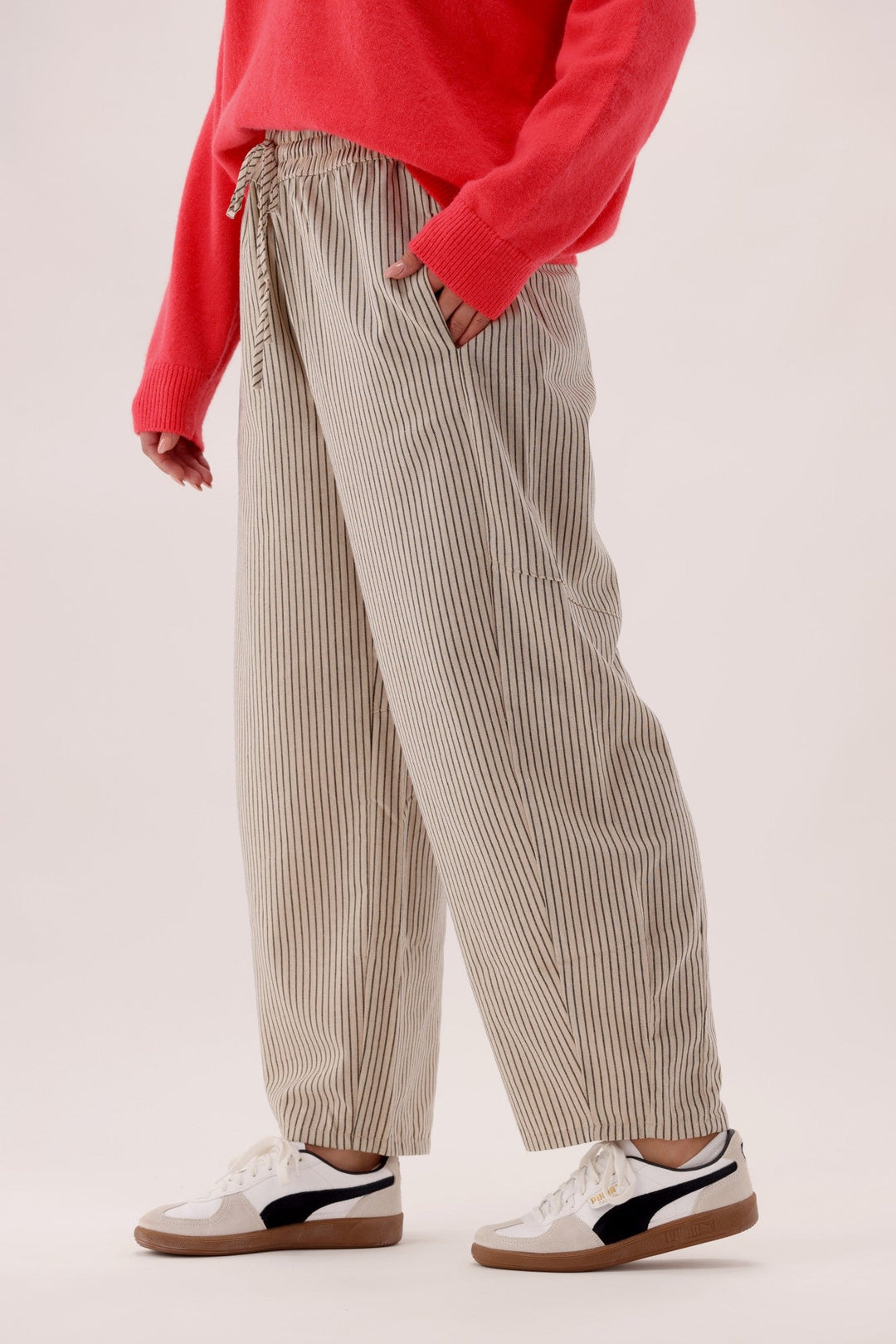 Sunday Boho Nara Pull On Barrel Pant Stripe