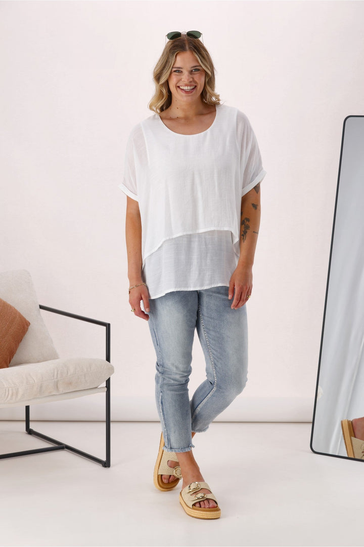 Sunday Boho Nova Layered Top White