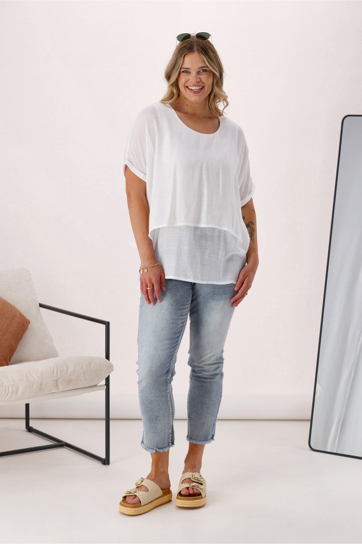 Sunday Boho Nova Layered Top White
