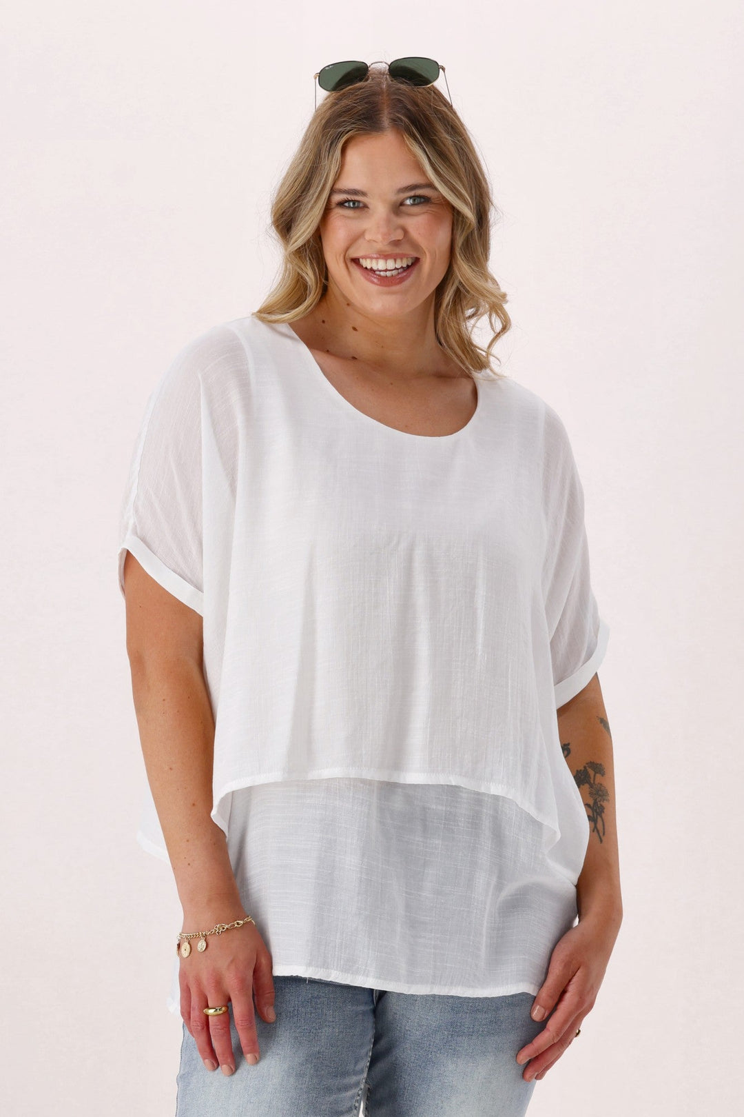 Sunday Boho Nova Layered Top White