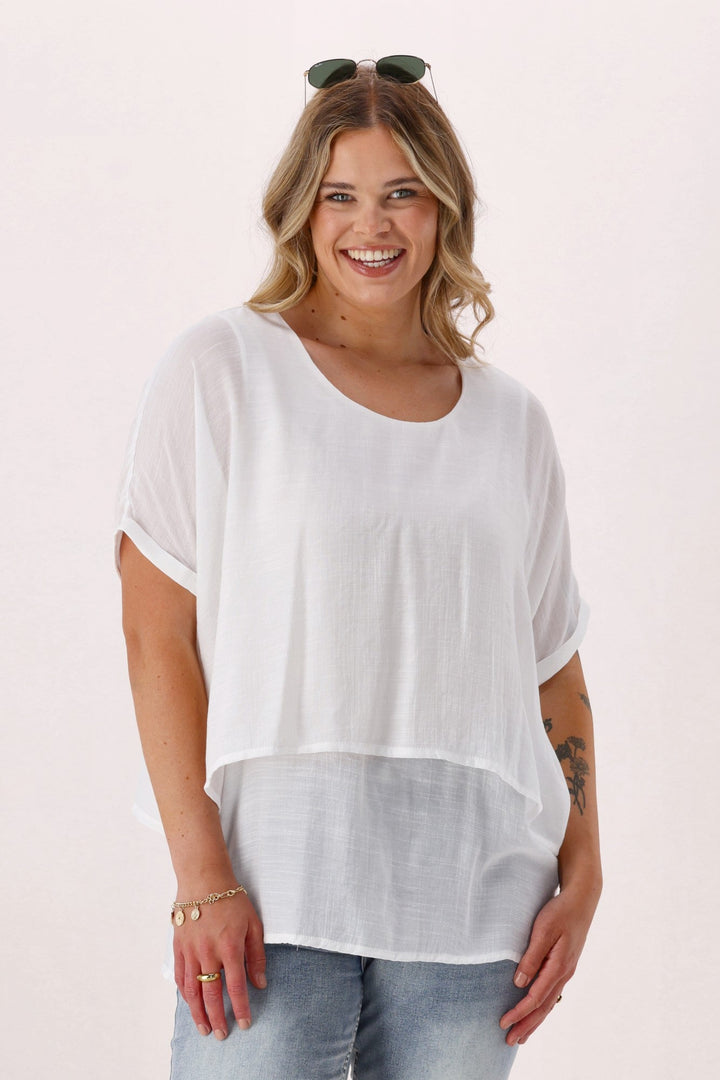 Sunday Boho Nova Layered Top White