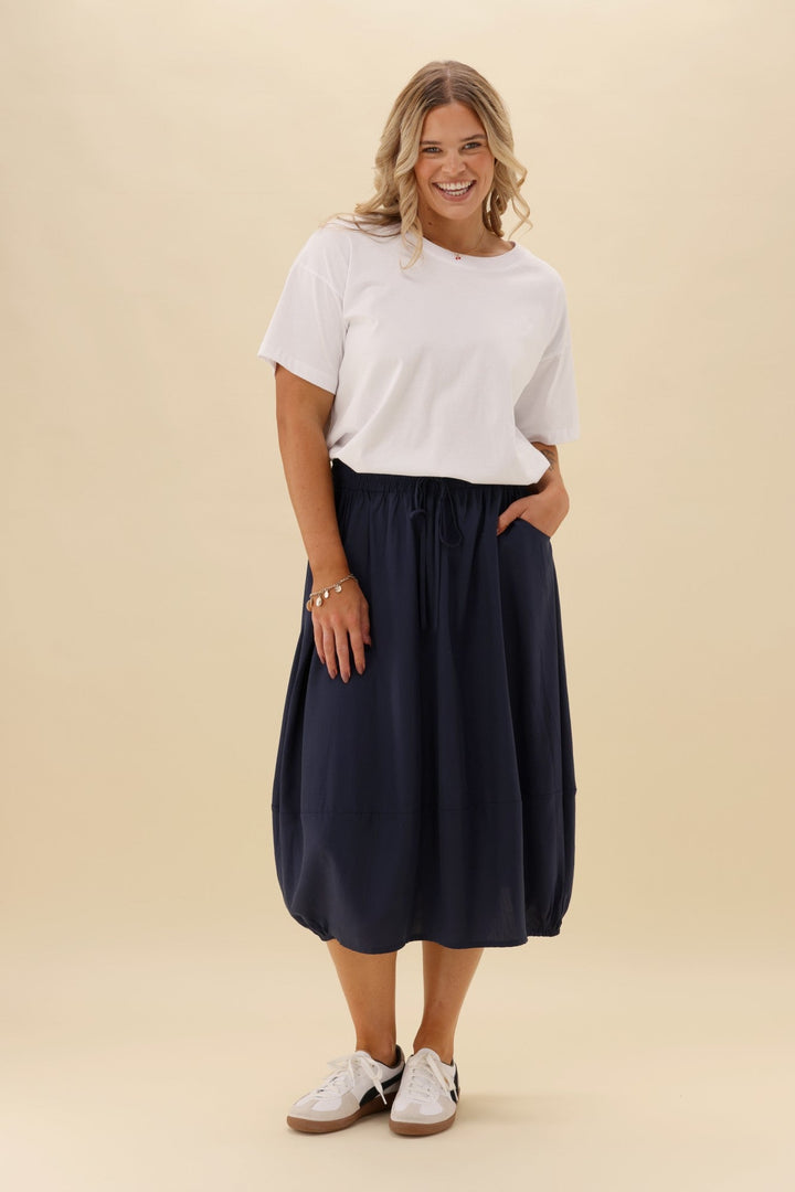 Sunday Boho Pauline Midi Skirt Navy