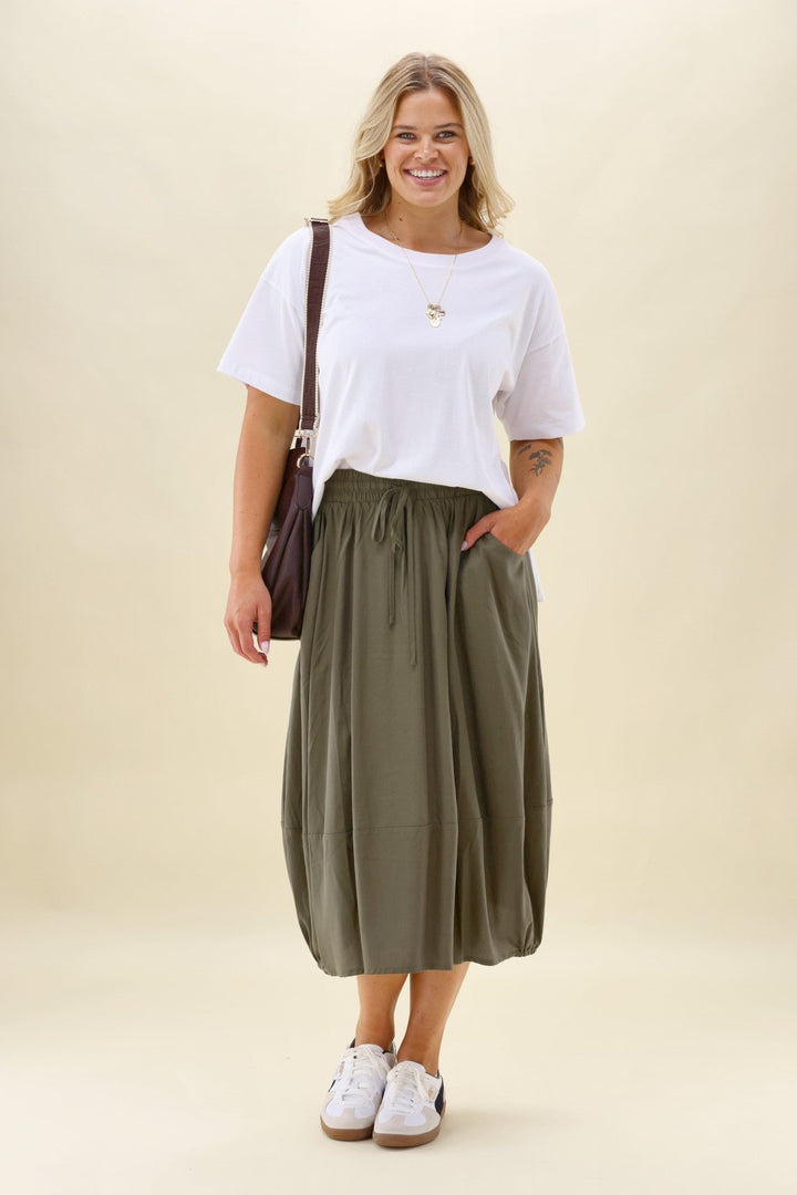 Sunday Boho Pauline Midi Skirt Khaki