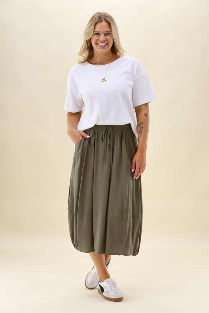 Sunday Boho Pauline Midi Skirt Khaki