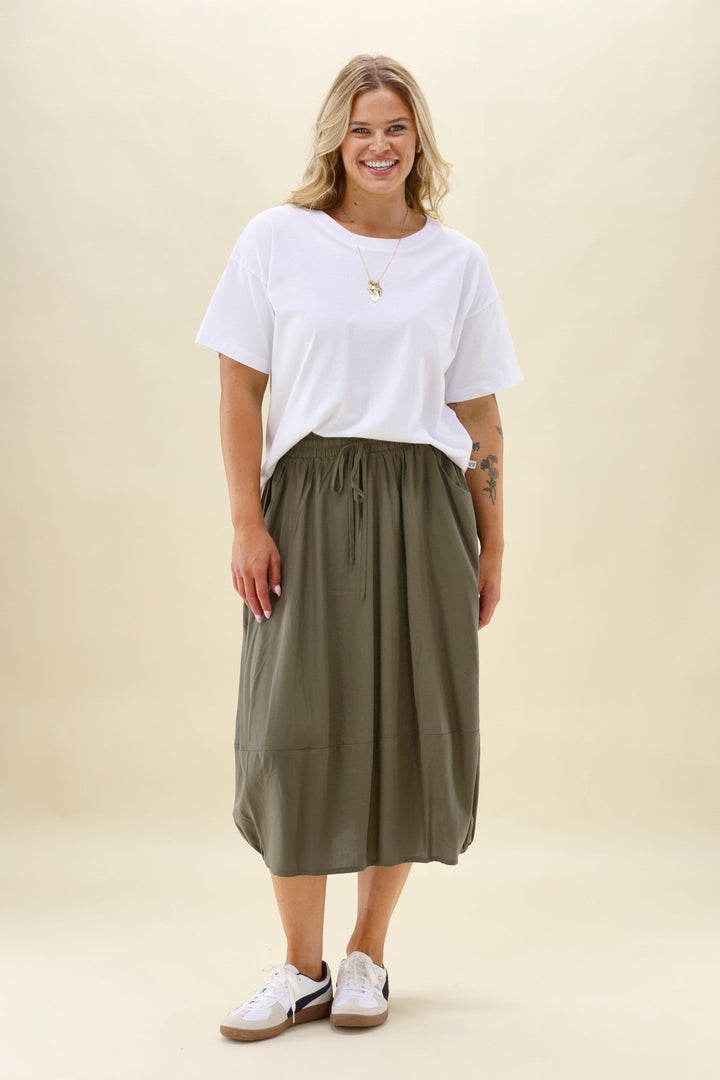 Sunday Boho Pauline Midi Skirt Khaki