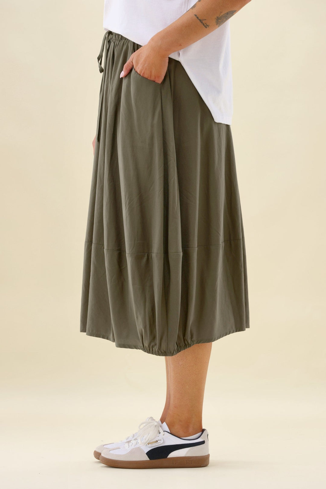 Sunday Boho Pauline Midi Skirt Khaki