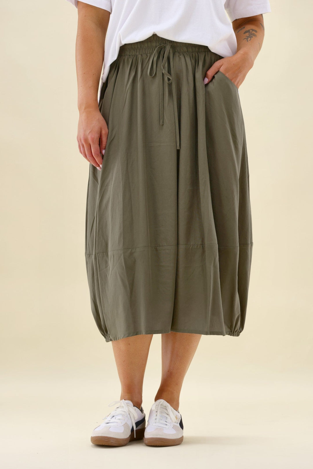 Sunday Boho Pauline Midi Skirt Khaki