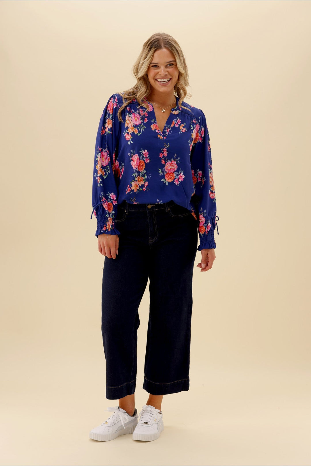 Sunday Boho Quintelle Top Paisley Print Blue