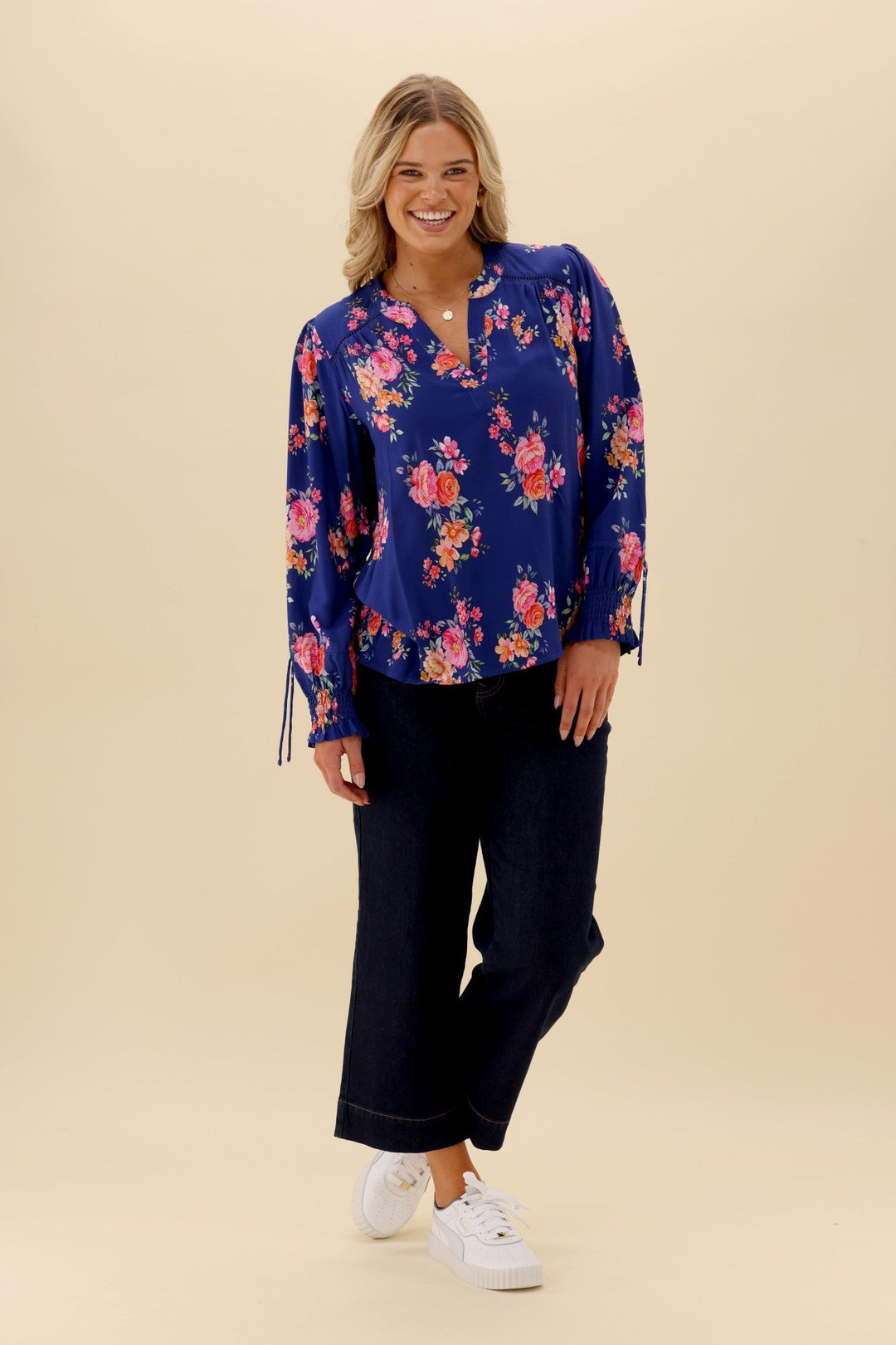 Sunday Boho Quintelle Top Paisley Print Blue
