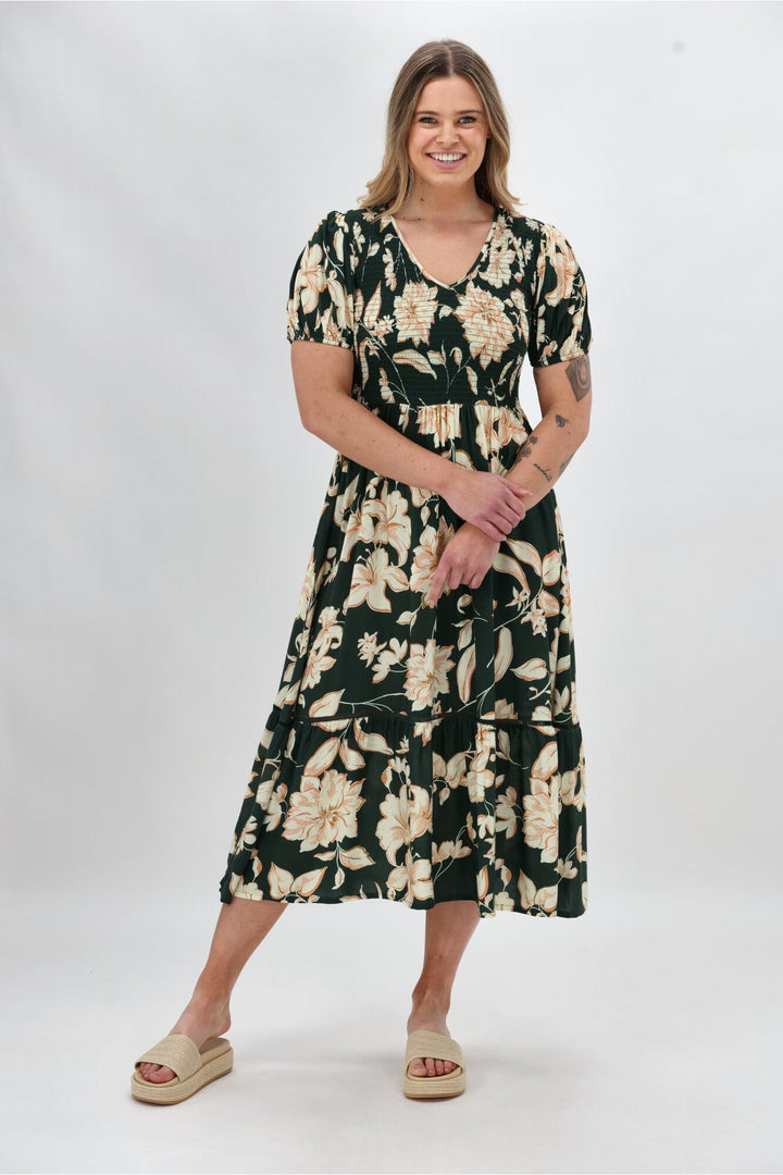 Sunday Boho Samara Dress Green Floral