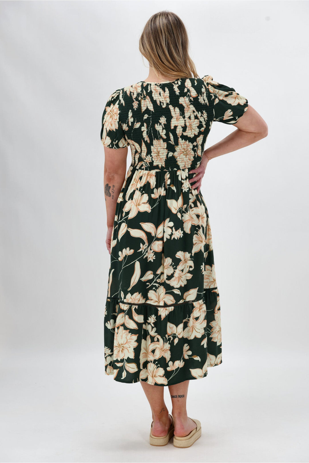 Sunday Boho Samara Dress Green Floral