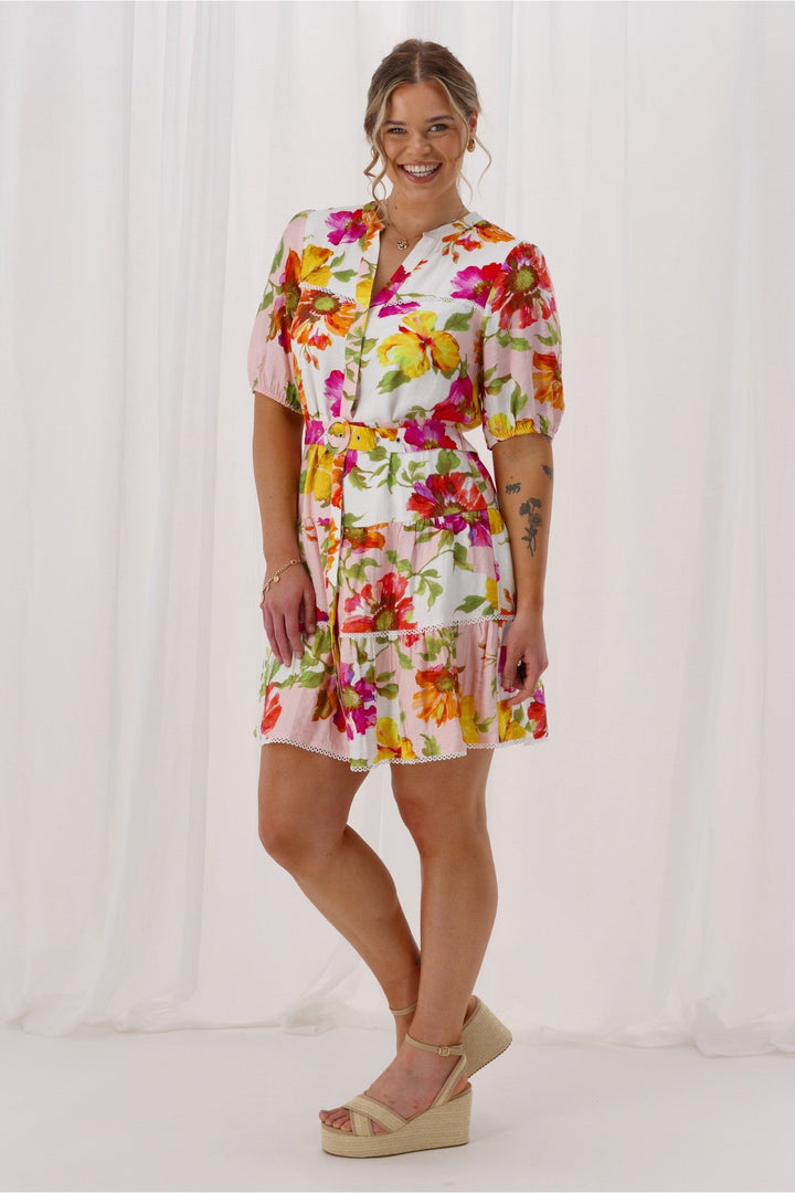 Sunday Boho St Tropez Floral Dress White