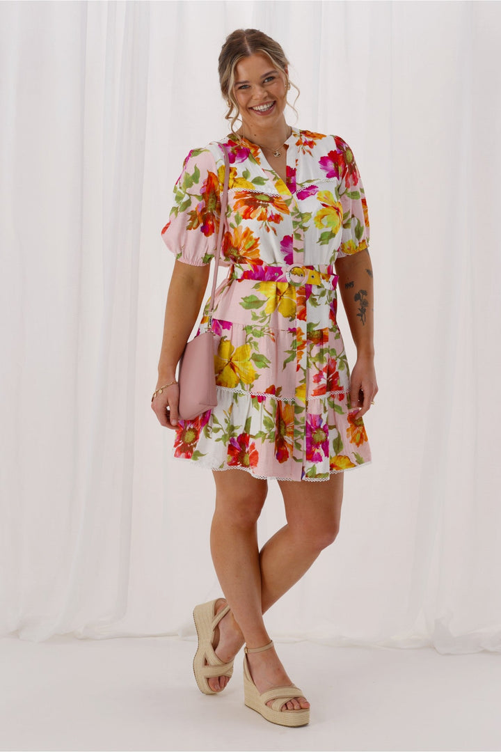 Sunday Boho St Tropez Floral Dress White