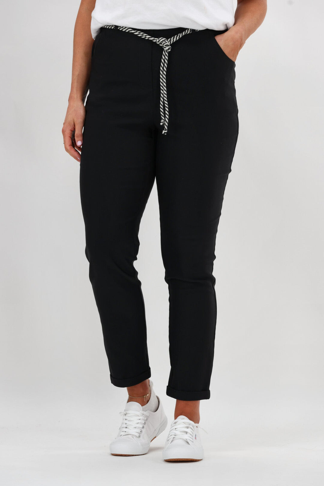 Sunday Boho Sumner Pant with Rope Tie Black