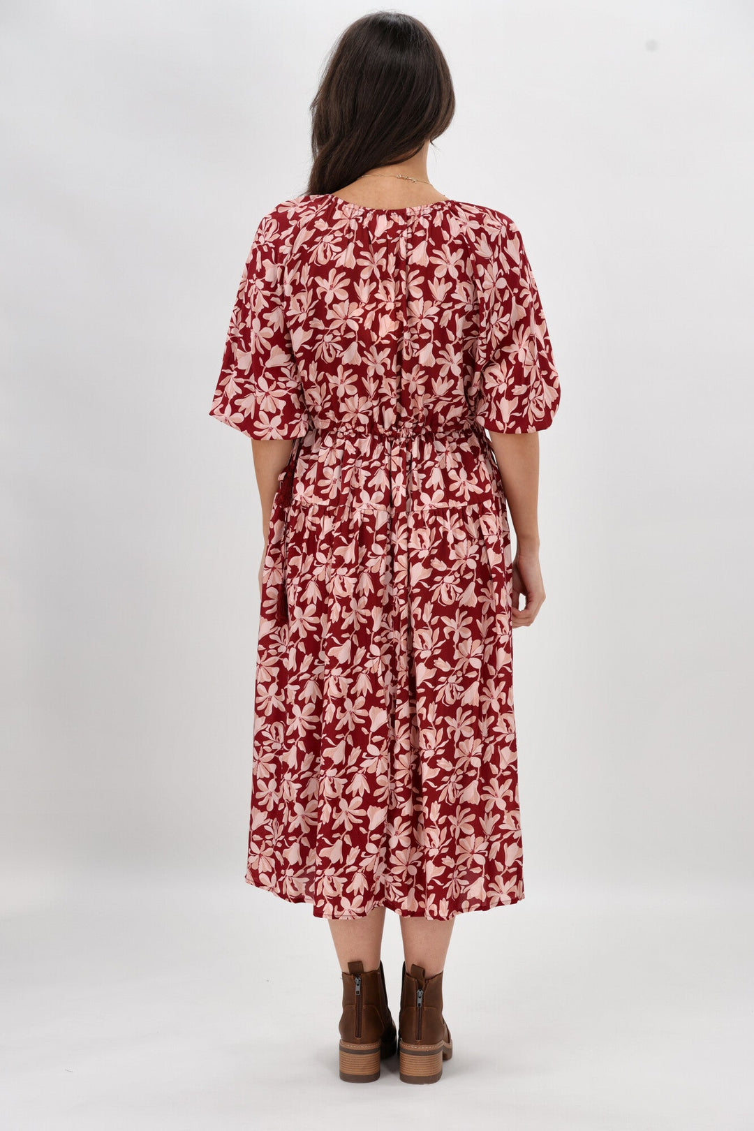 Sunday Boho Susan Midi Dress Merlot Floral