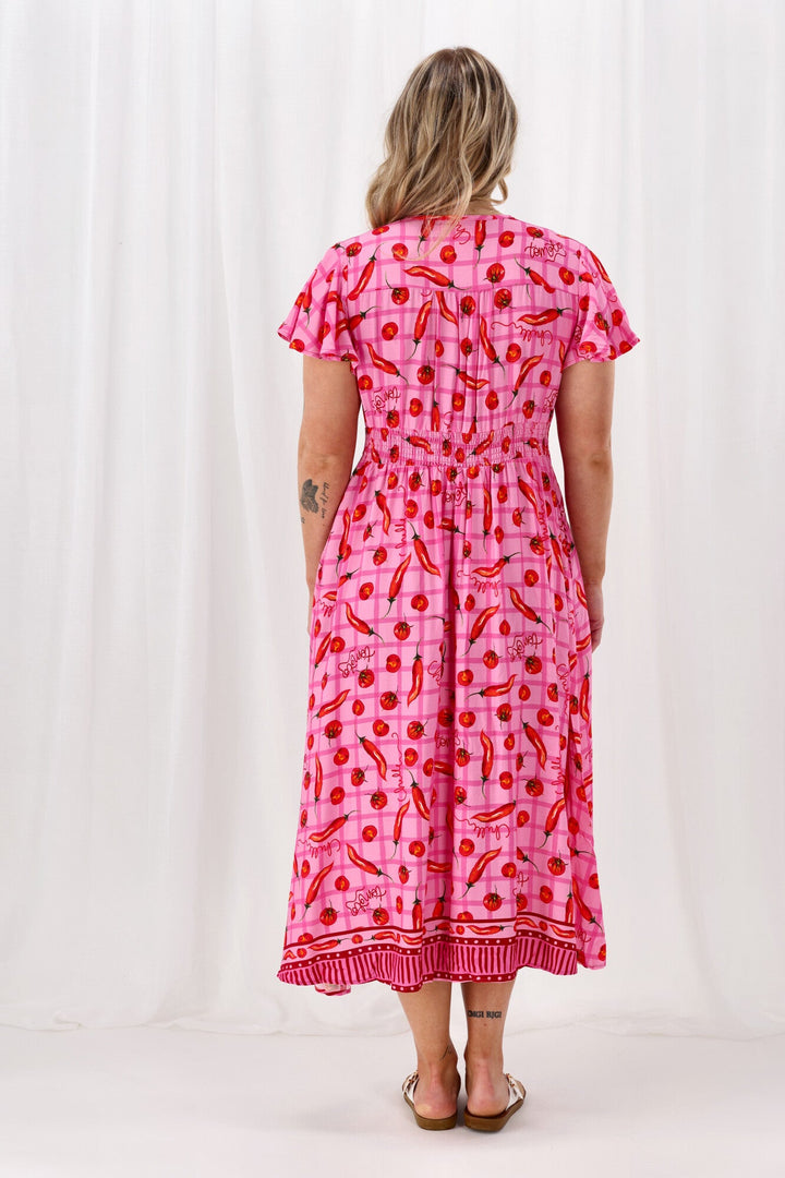 Sunday Boho Zeta Midi Dress Pink
