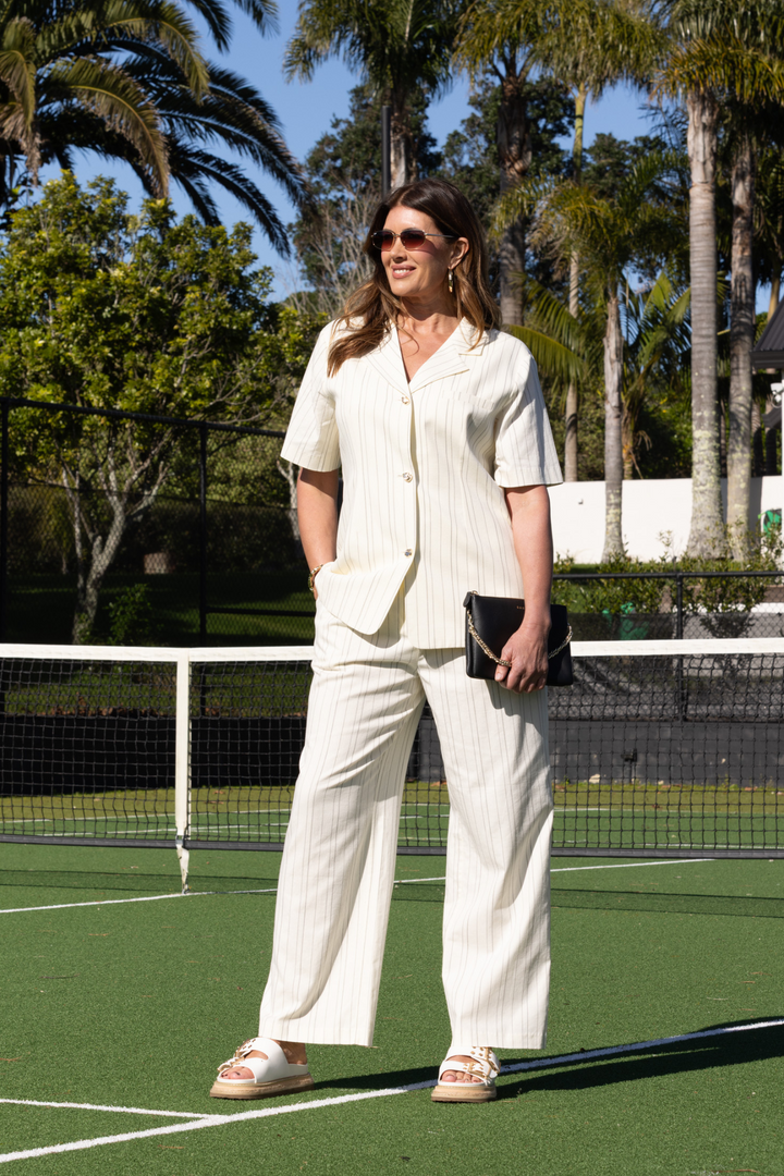 Ayva Noah Pant Natural Black Stripe