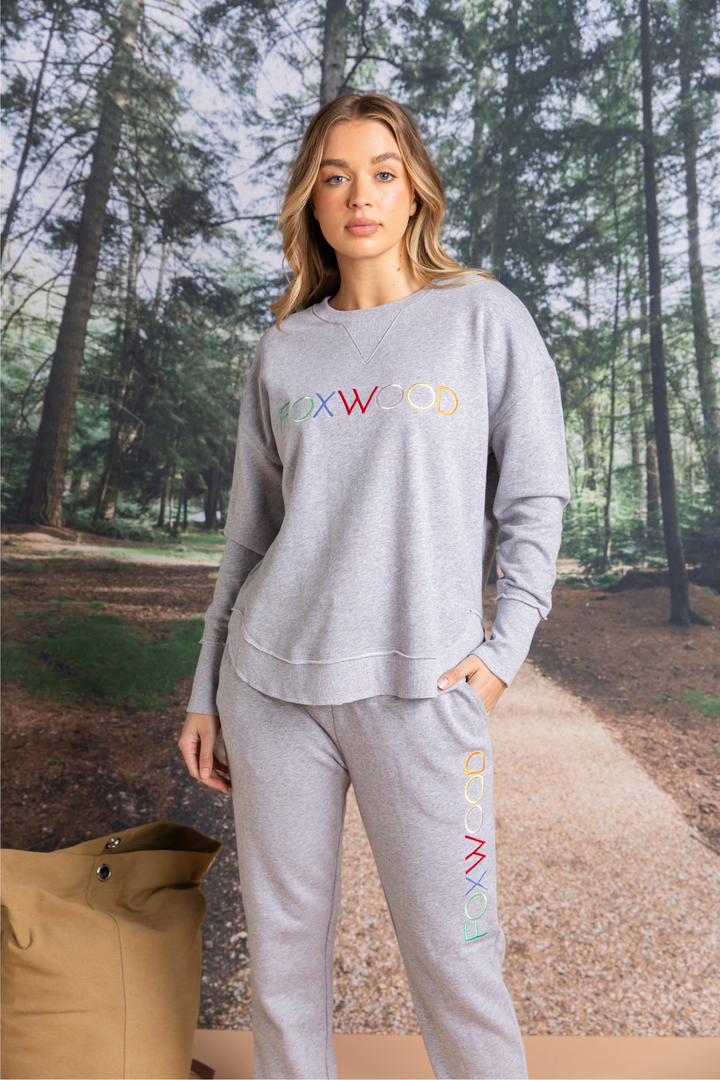 Foxwood Simplified Confetti Track Pant Grey Marle