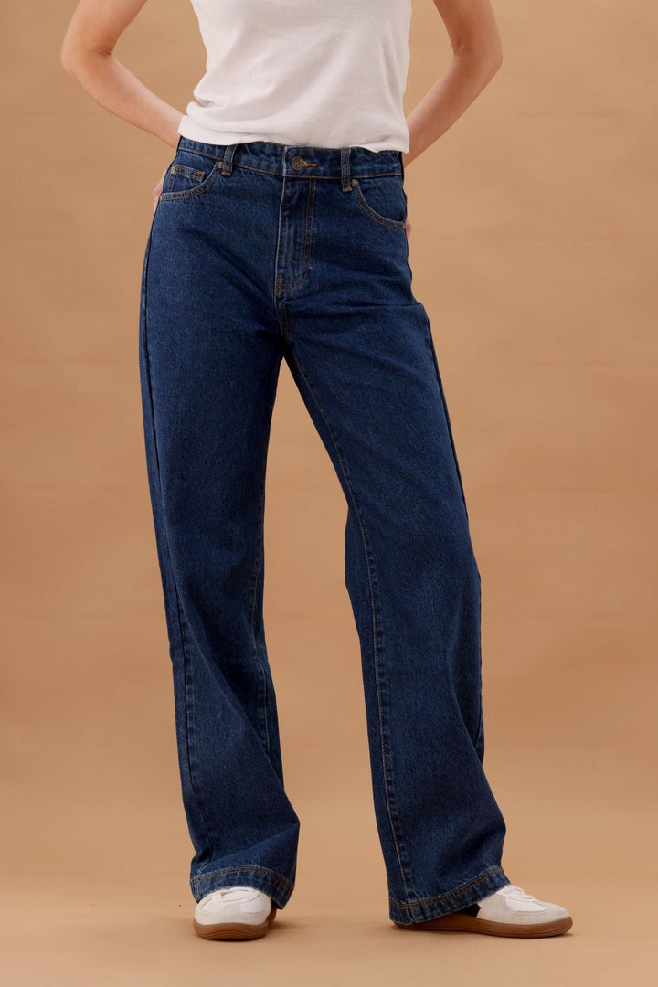 Silent Theory Hunter Wide Leg Jean Dark Blue