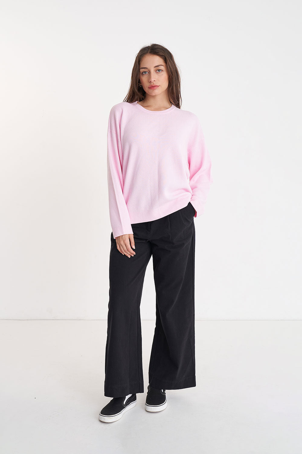 Huffer Neve Crew Pale Rose