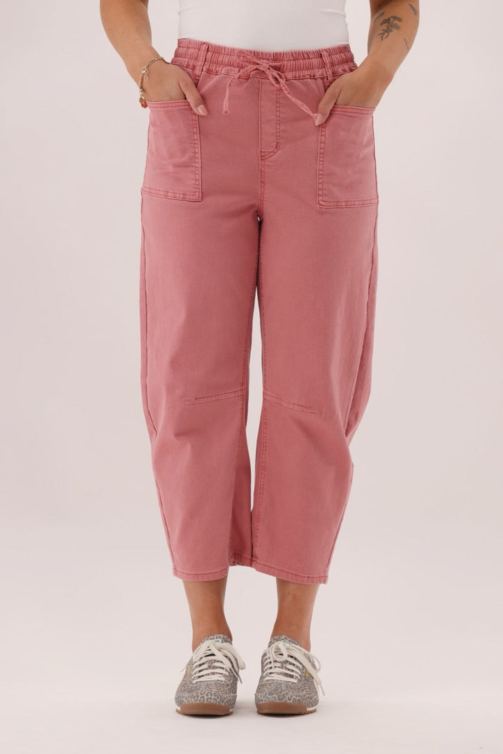 Wakee Barrel Jean Rose