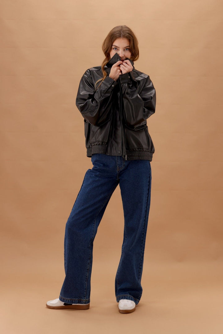 Silent Theory Hunter Wide Leg Jean Dark Blue