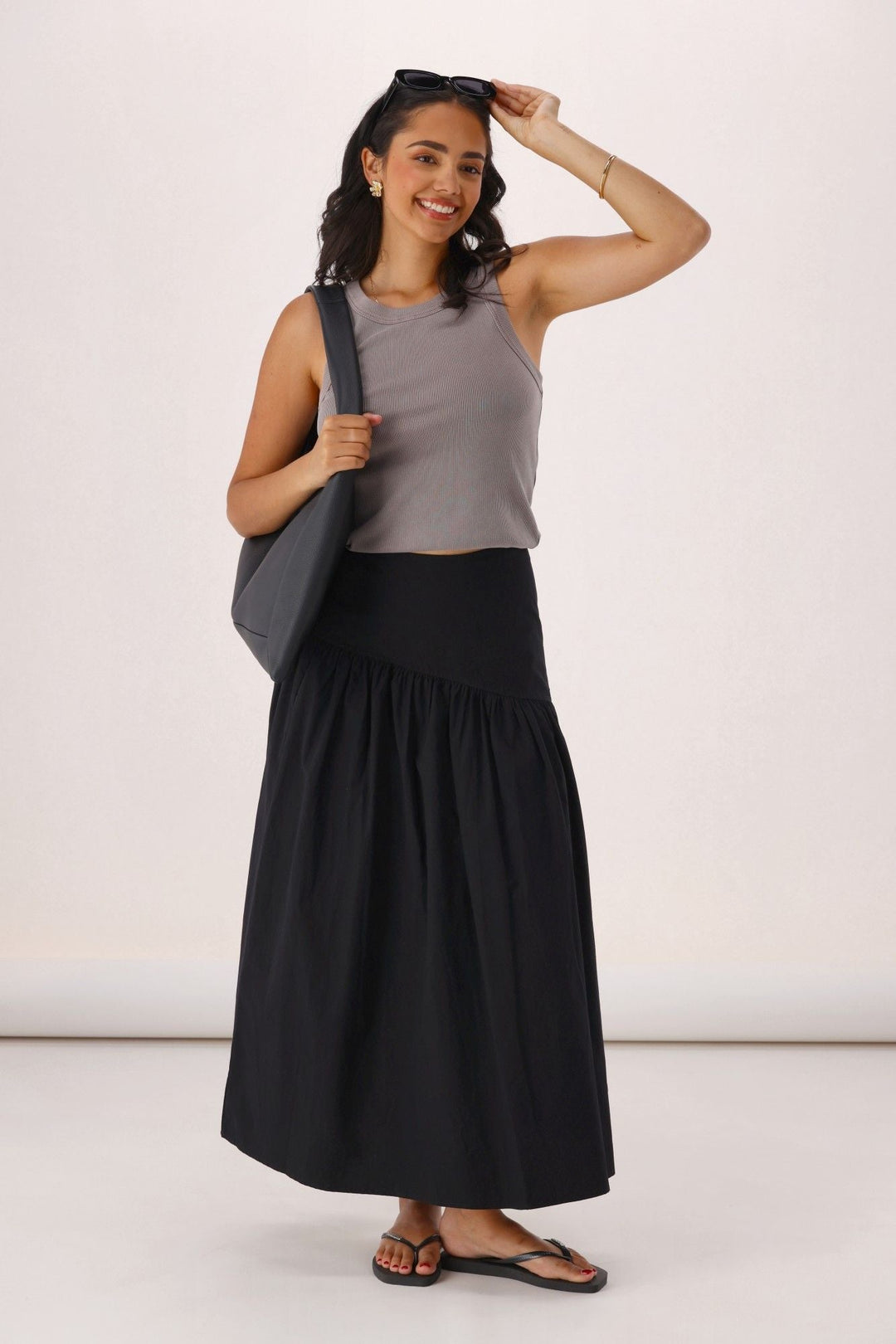 All About Eve Essential Asym Maxi Skirt Black