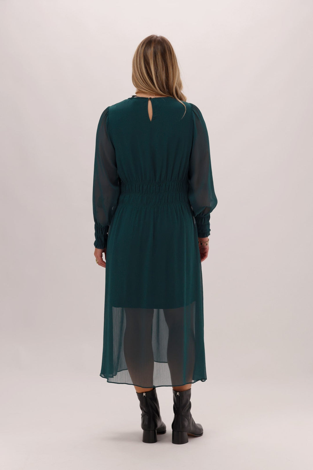 Gloss The Label Xanthe Pleated Dress Petrol