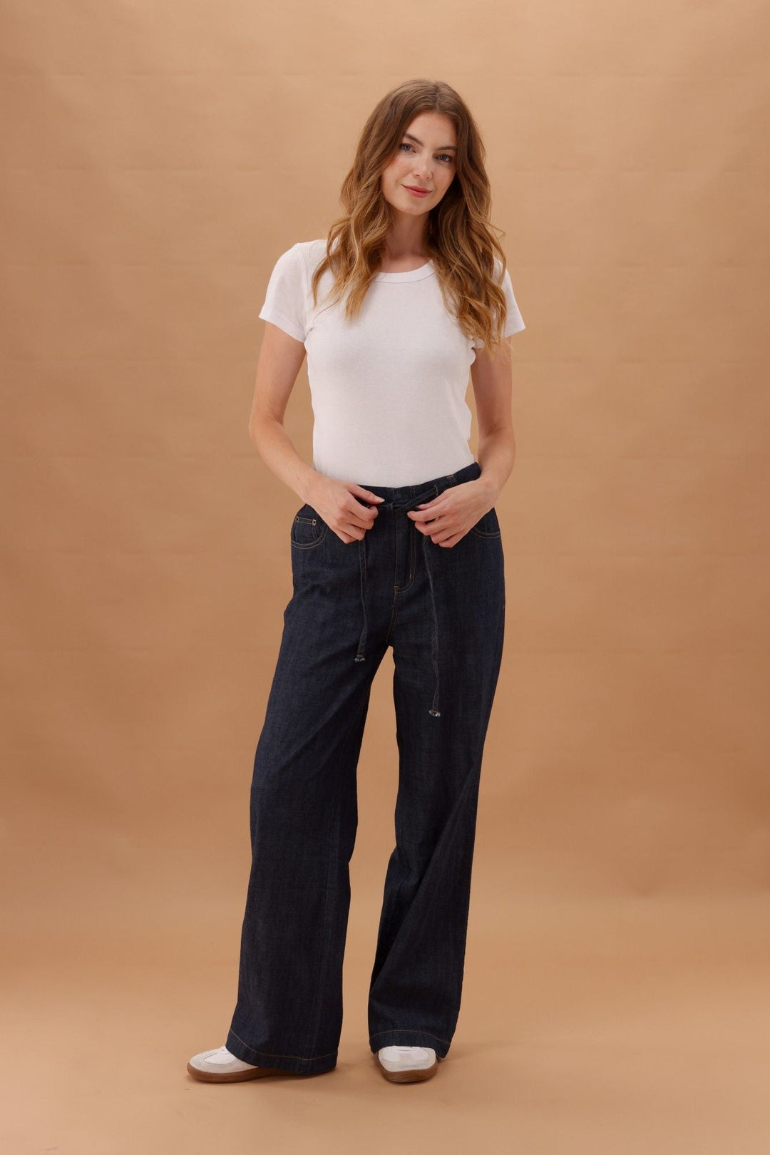 Label Amiliana Tie Waist Jean Indigo