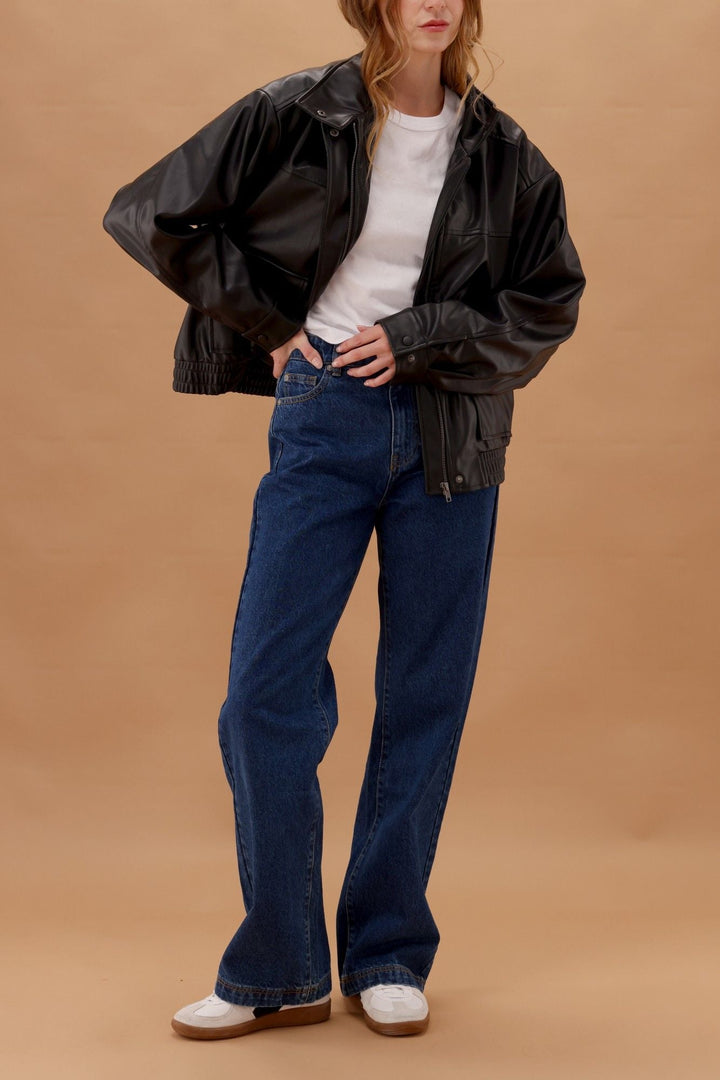 Silent Theory Hunter Wide Leg Jean Dark Blue