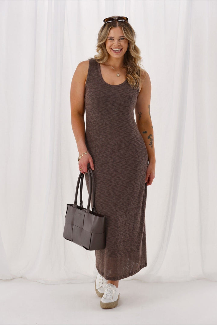 Silent Theory Leonie Tank Maxi Dress Chocolate
