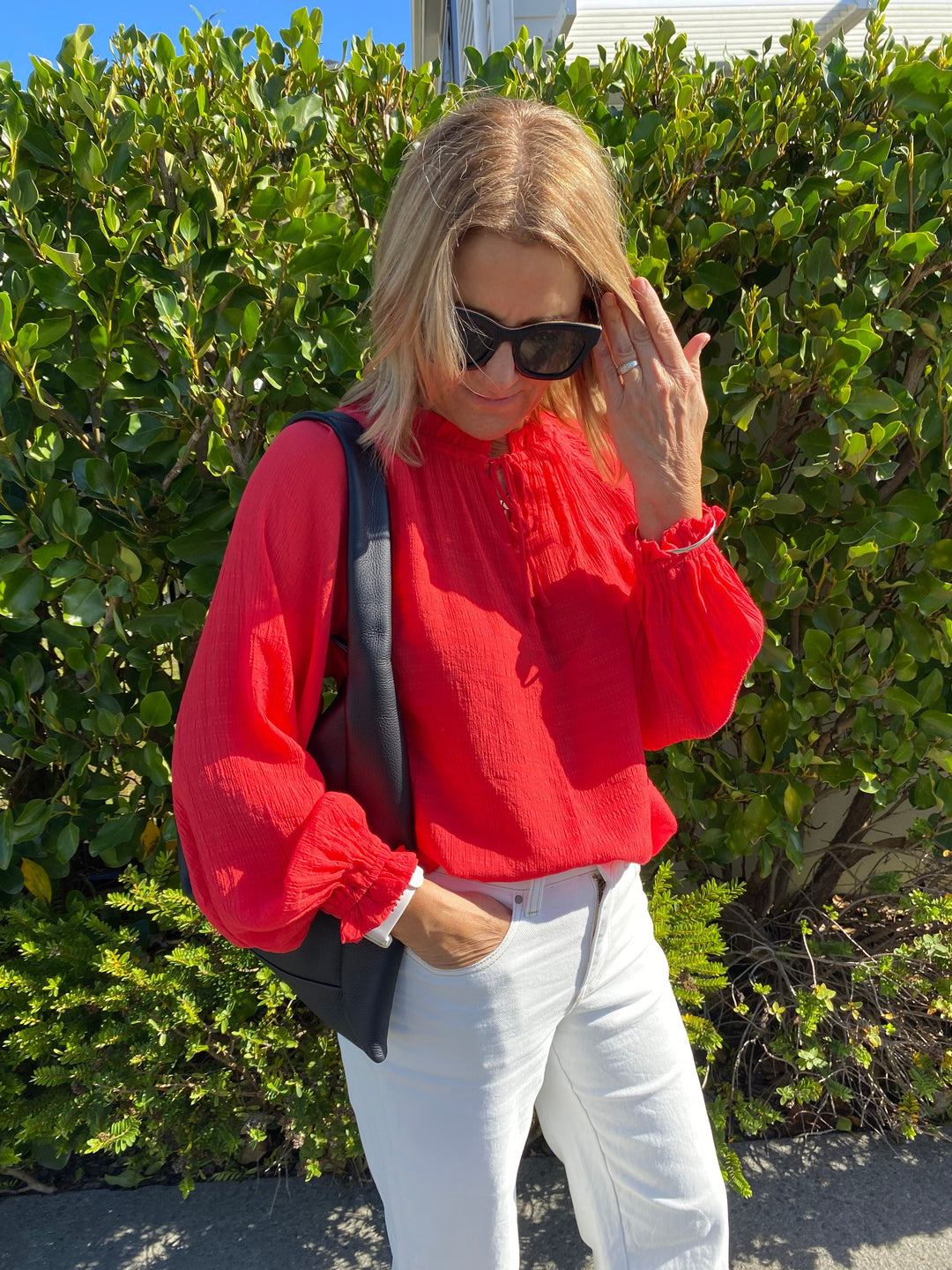 Label Harvest Poet Blouse Coral