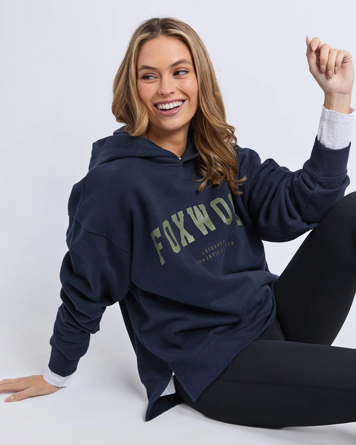 Foxwood Interval Hoodie Navy With Khaki