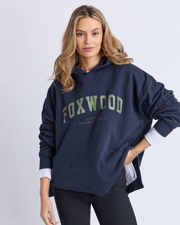 Foxwood Interval Hoodie Navy With Khaki
