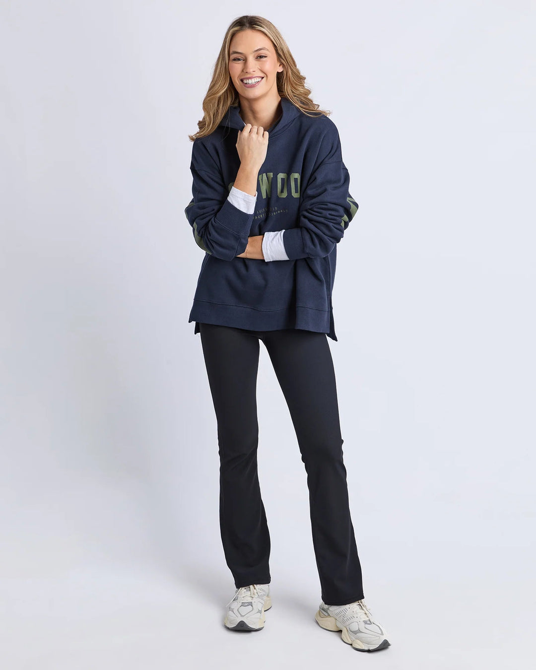 Foxwood Interval Hoodie Navy With Khaki