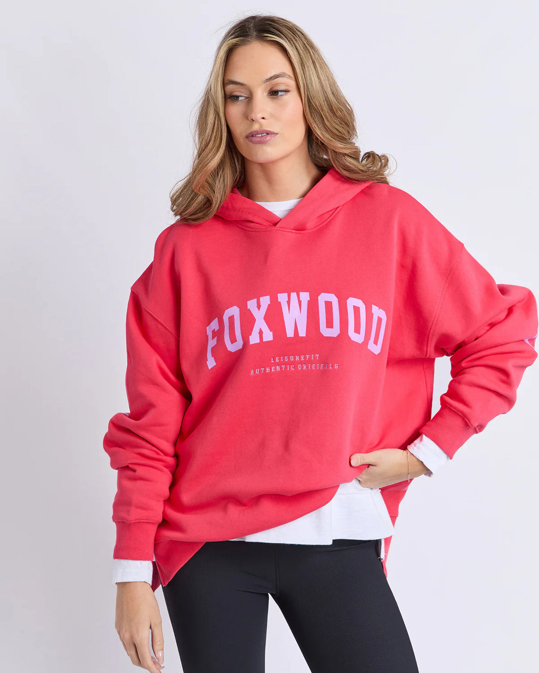 Foxwood Interval Hoodie Raspberry With Neon Lilac