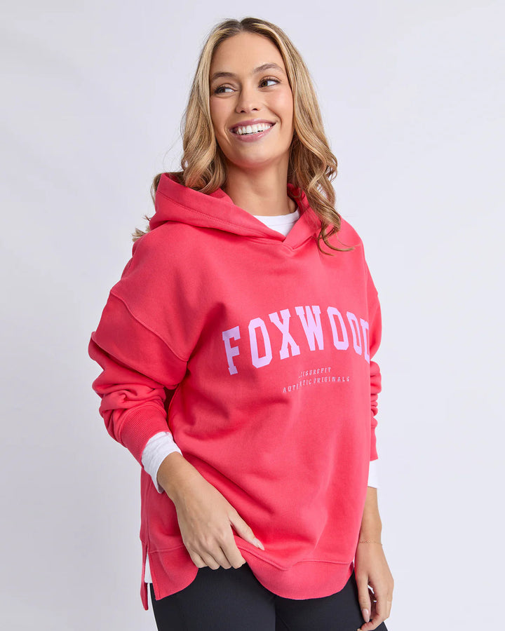 Foxwood Interval Hoodie Raspberry With Neon Lilac
