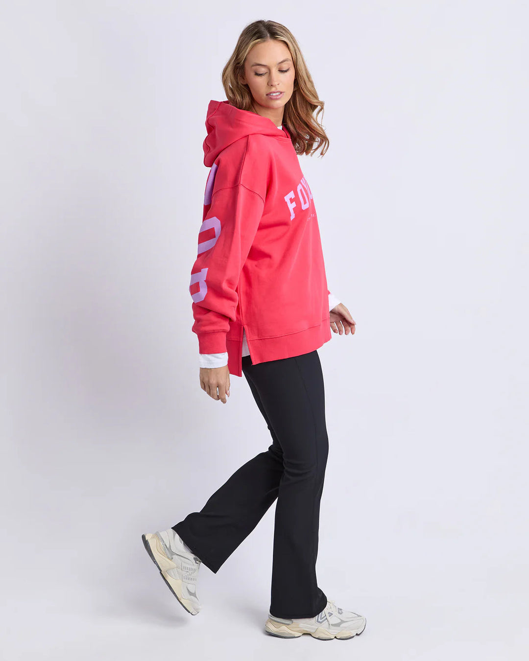 Foxwood Interval Hoodie Raspberry With Neon Lilac