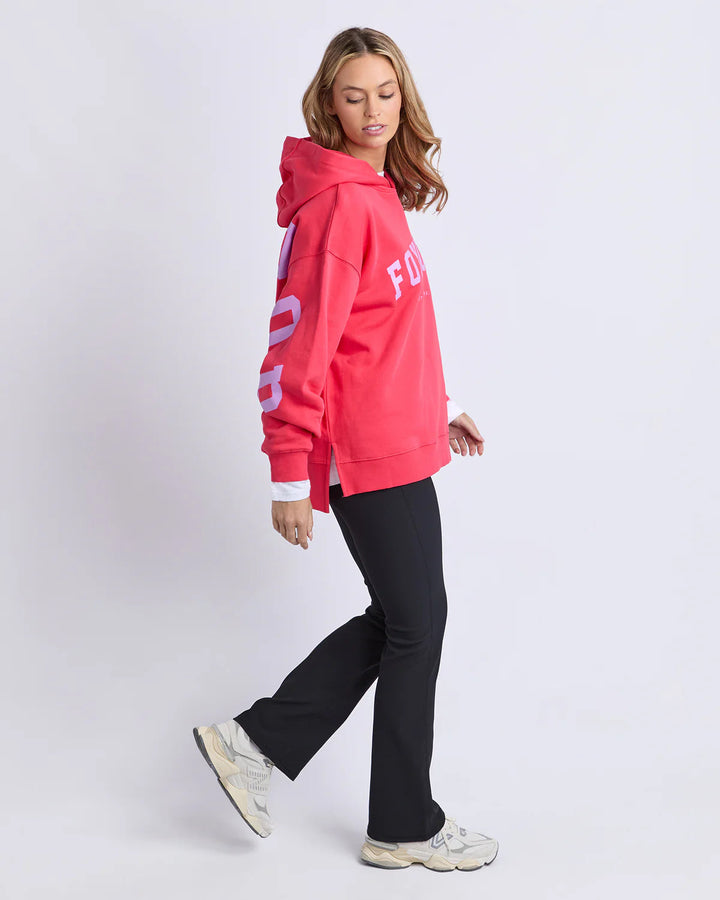 Foxwood Interval Hoodie Raspberry With Neon Lilac