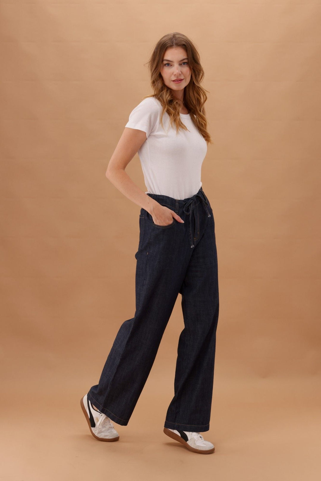 Label Amiliana Tie Waist Jean Indigo