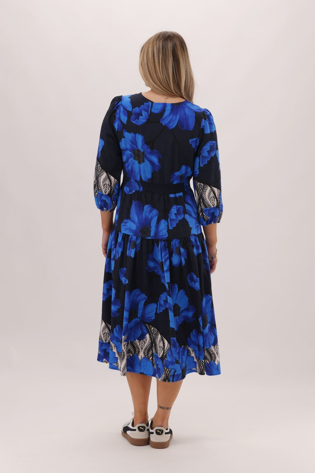 Gloss The Label Kingford Blue Print Dress