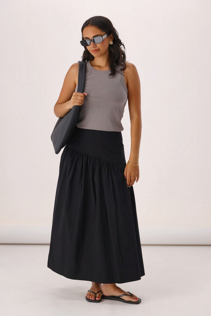 All About Eve Essential Asym Maxi Skirt Black