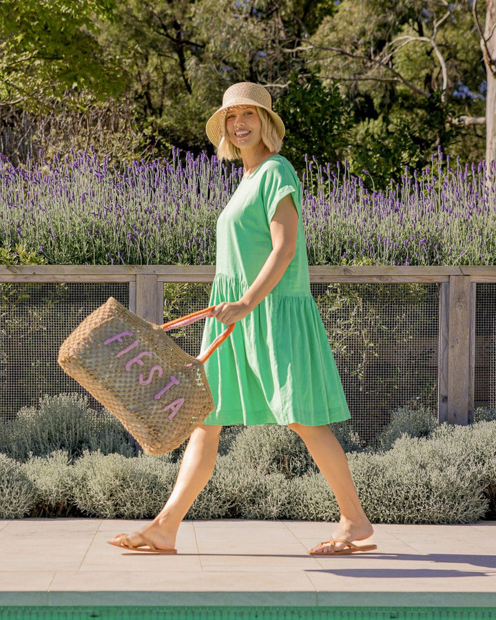 Elm Sunset Hour Solid Dress Gumdrop Green
